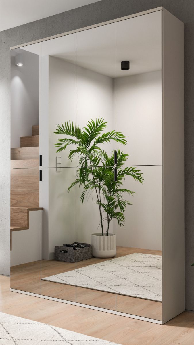 Garderobenschrank mit Spiegel Line-Up in kaschmir 122 x 193 cm