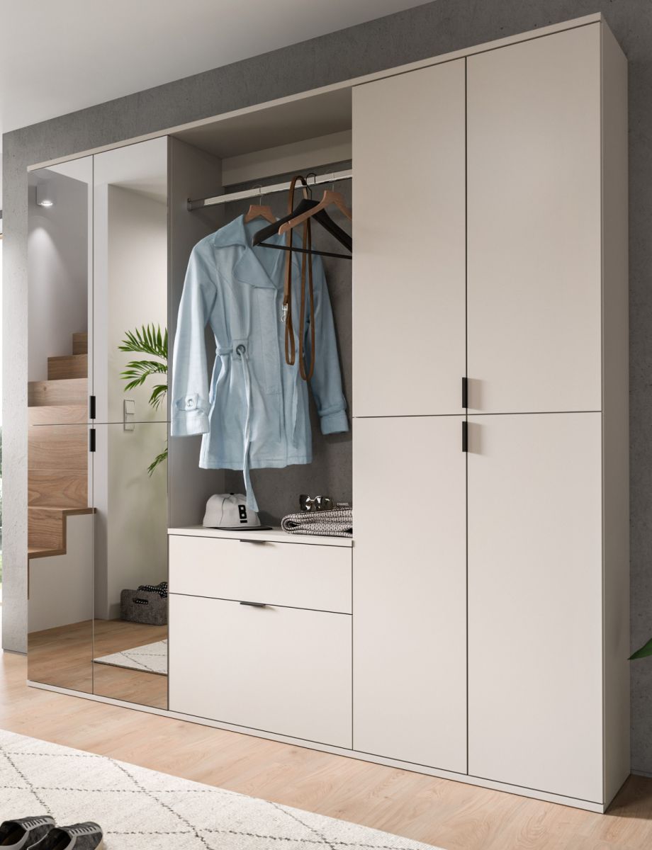 Garderobe mit Spiegel Line-Up in kaschmir 183 x 193 cm