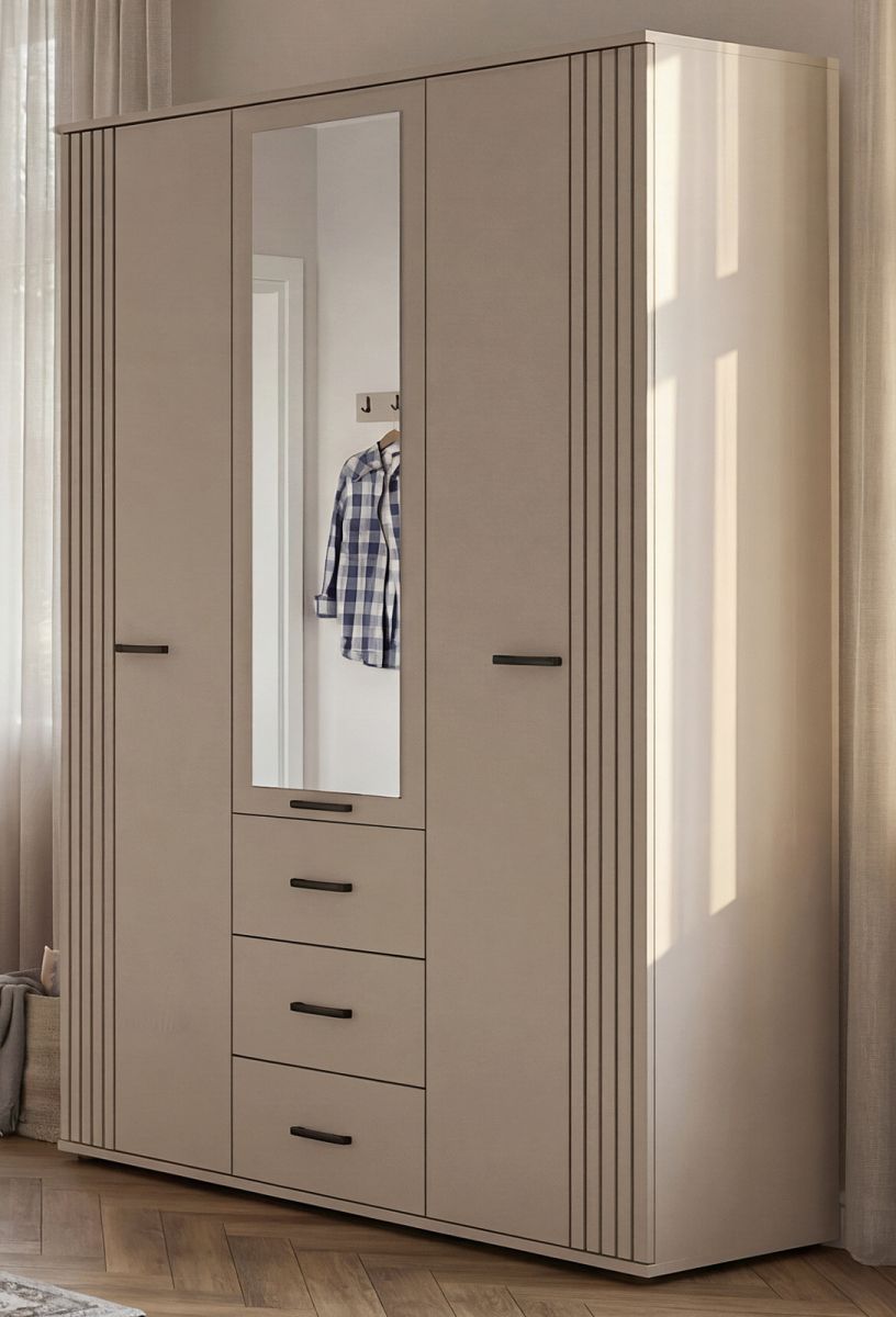 Kleiderschrank 3-türig Jolly in Kaschmir 135 x 190 cm