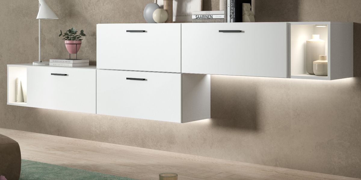 Sideboard Onawa in weiß 277 cm