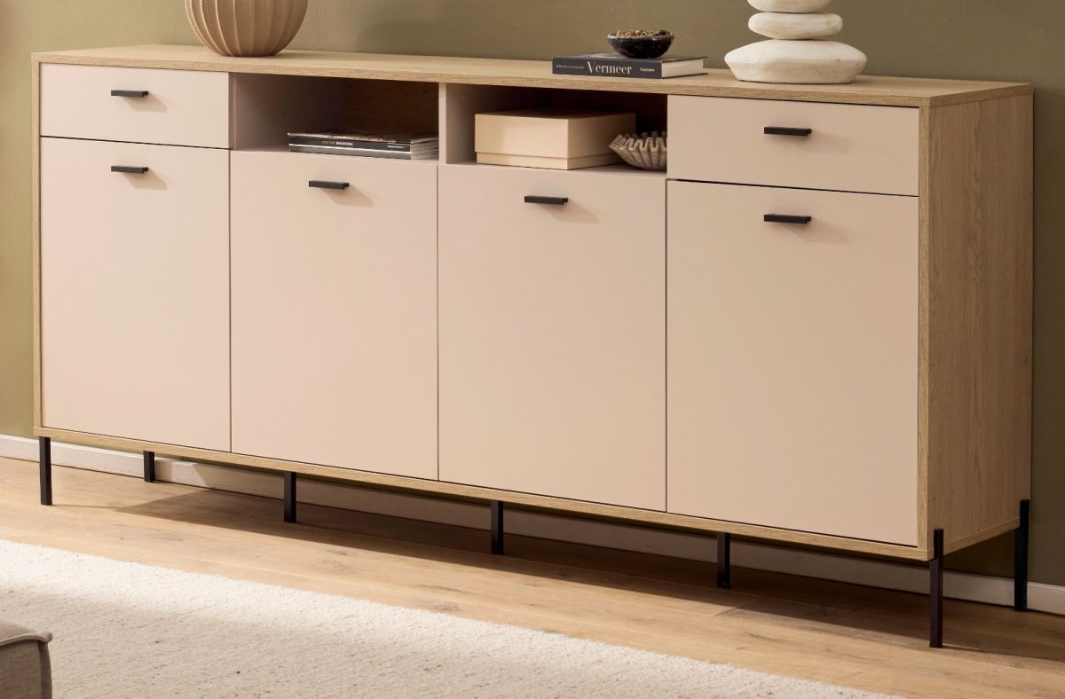 Sideboard Ingar in Kaschmir und Eiche 205 cm