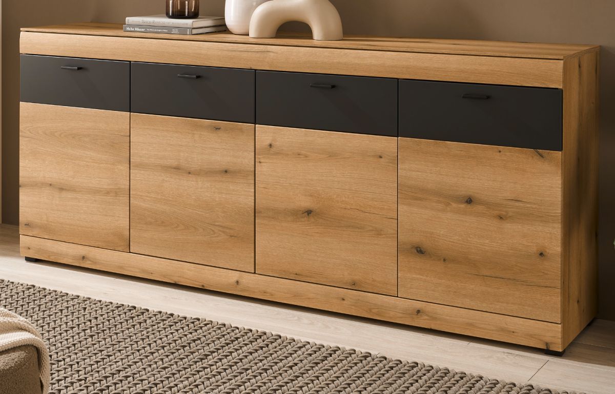 Sideboard Assina in Eiche und grau 200 cm