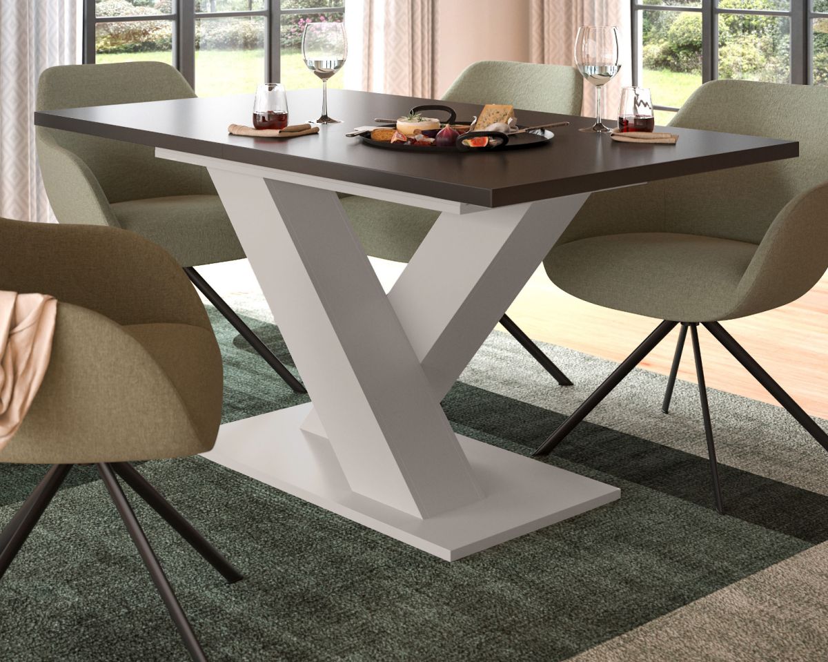 Esstisch Home-X in grau und kaschmir ausziehbar 150 - 190 cm