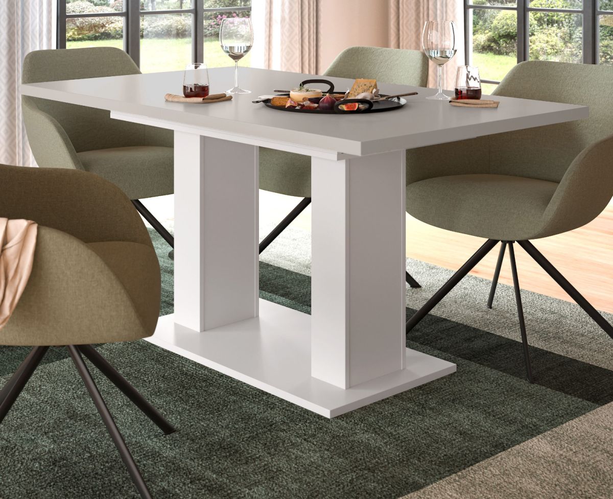 Esstisch Home-X in kaschmir und weiß ausziehbar 150 - 190 cm