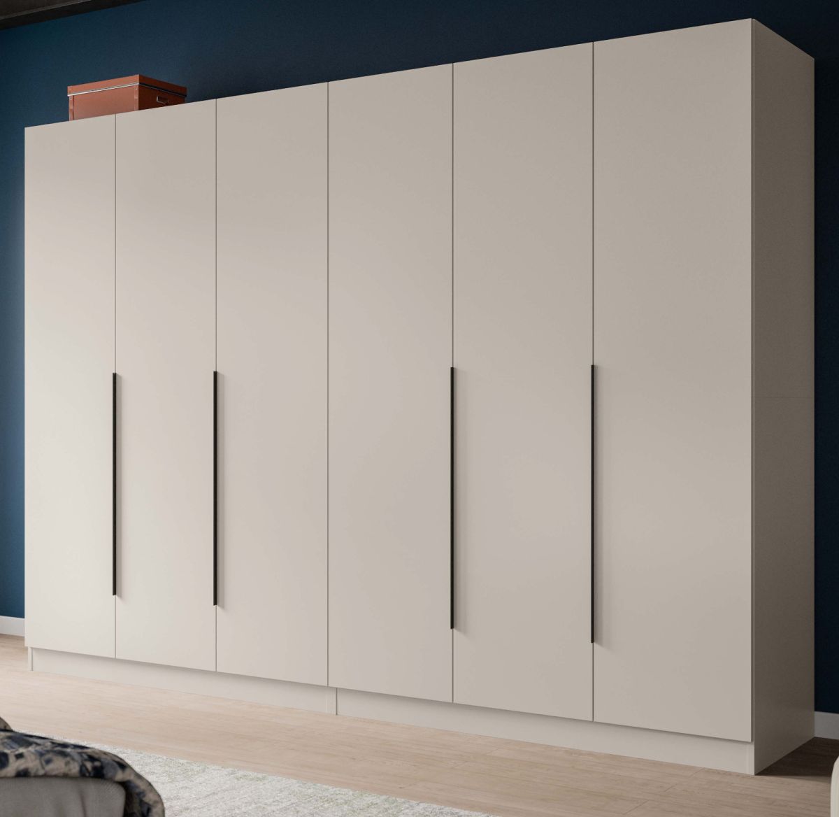 Kleiderschrank 6-türig Swan in kaschmir 240 x 181 cm