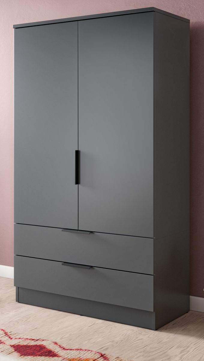 Kleiderschrank 2-türig Swan in grau 80 x 140 cm