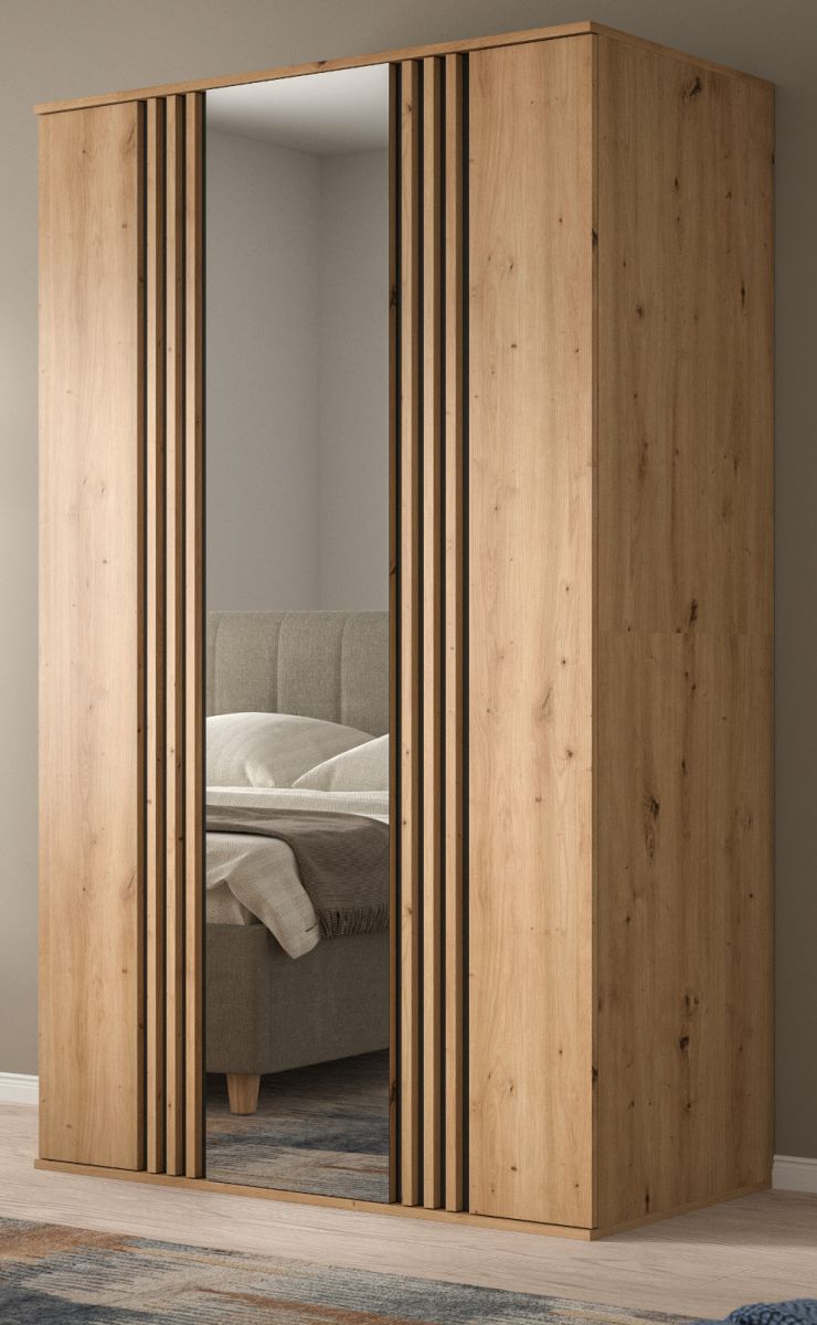 Kleiderschrank mit Spiegel Björke in Artisan Eiche 120 x 192 cm