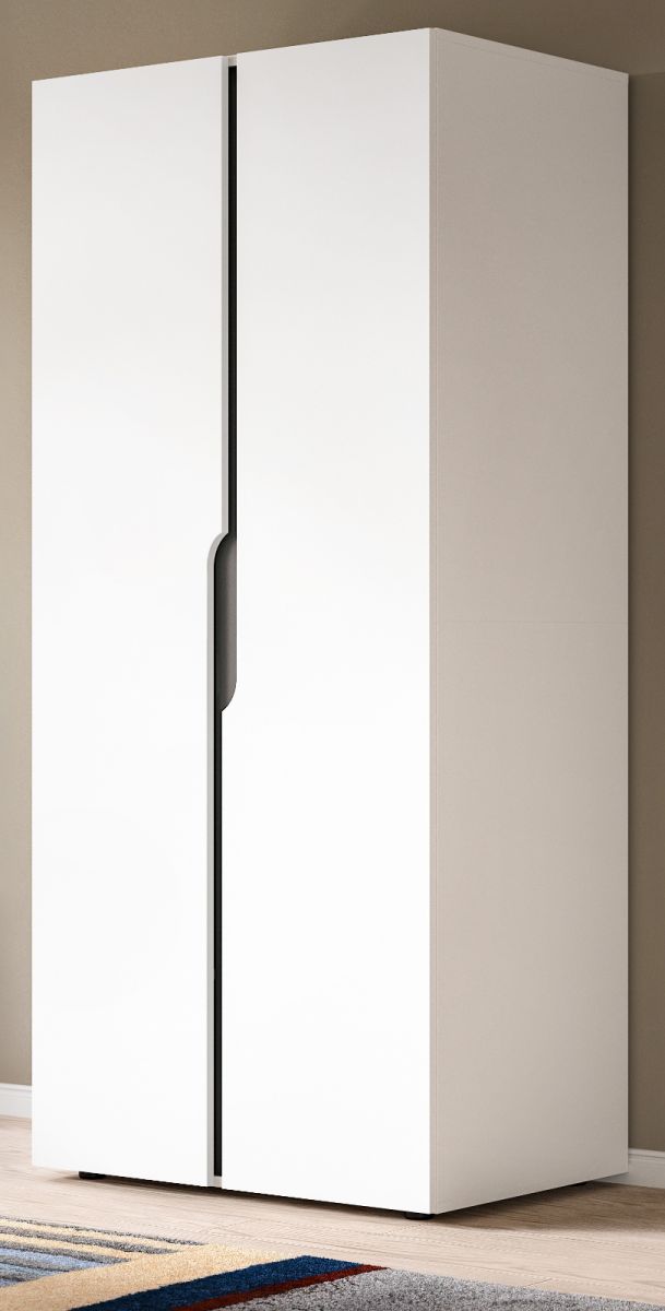 Kleiderschrank Orla in weiß und grau 81 x 176 cm