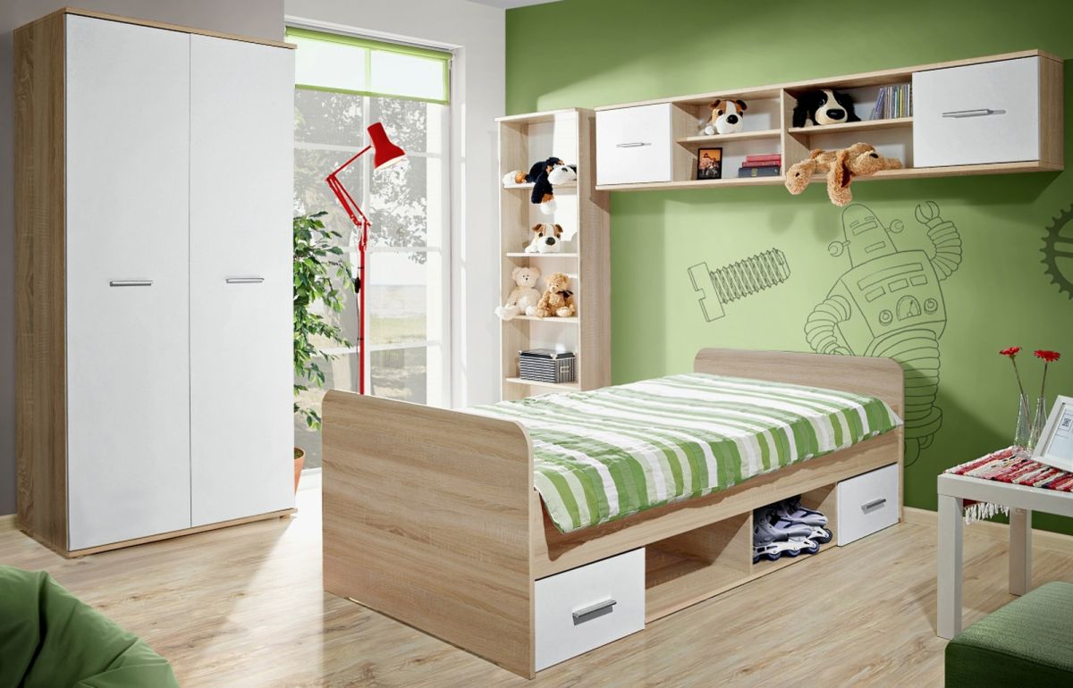 Kinder-/Jugendzimmer Superior in weiß und Eiche 4-teilig