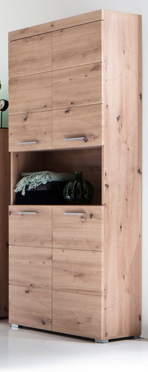 Hochschrank Badmöbel Amanda Eiche 73 cm