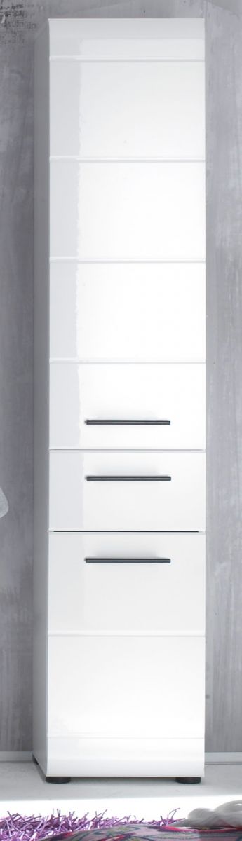 Badmöbel Hochschrank Skin Hochglanz weiß -NEU-