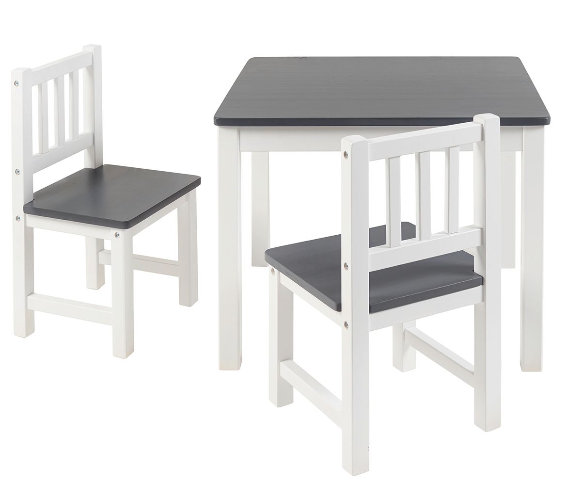 BOMI® Kindersitzgruppe 'Amy' in weiß und grau Sitzgruppe Kindertisch und 2 x Stuhl