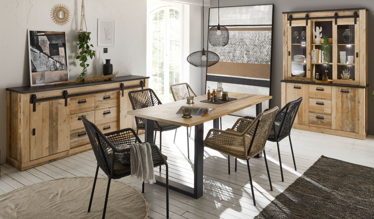 Esszimmer Set Stove in Used Wood hell