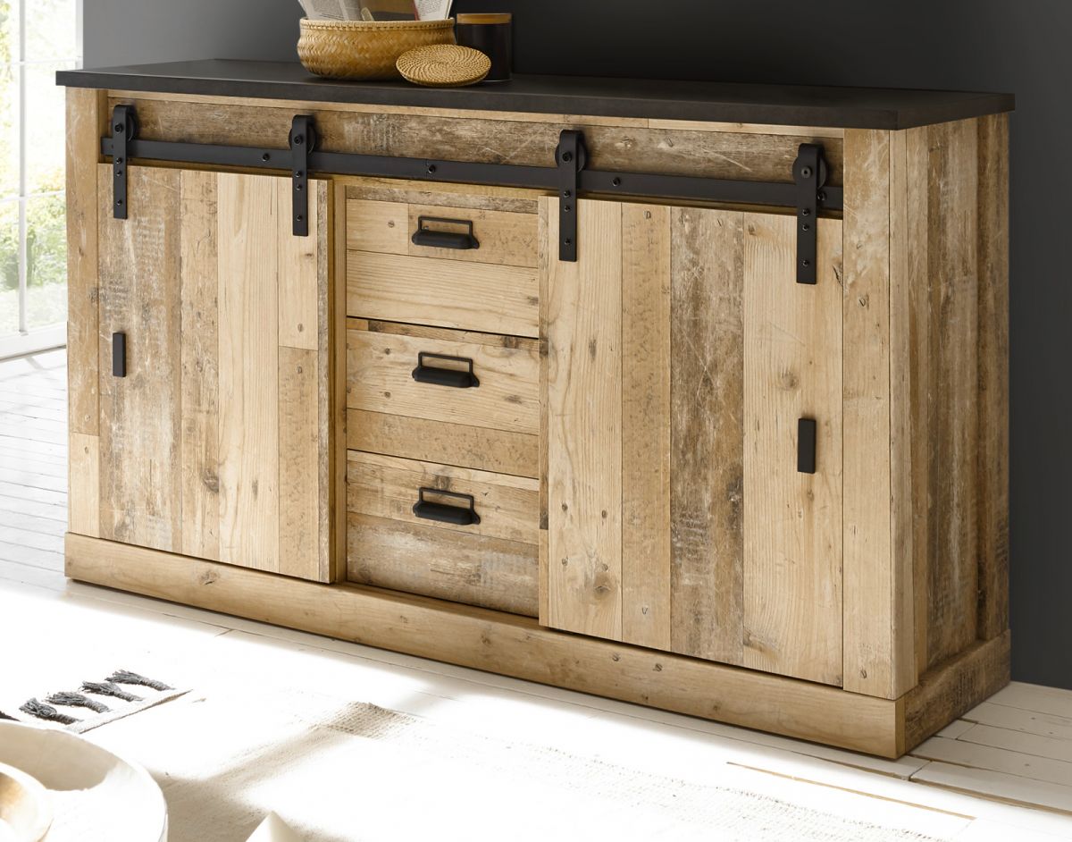 Büro Kommode Stove in Used Wood hell 162 x 91 cm