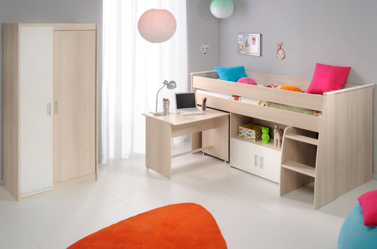 Parisot Kinderzimmer Charly in Akazie und weiß Jugendzimmer Set 2-tlg.