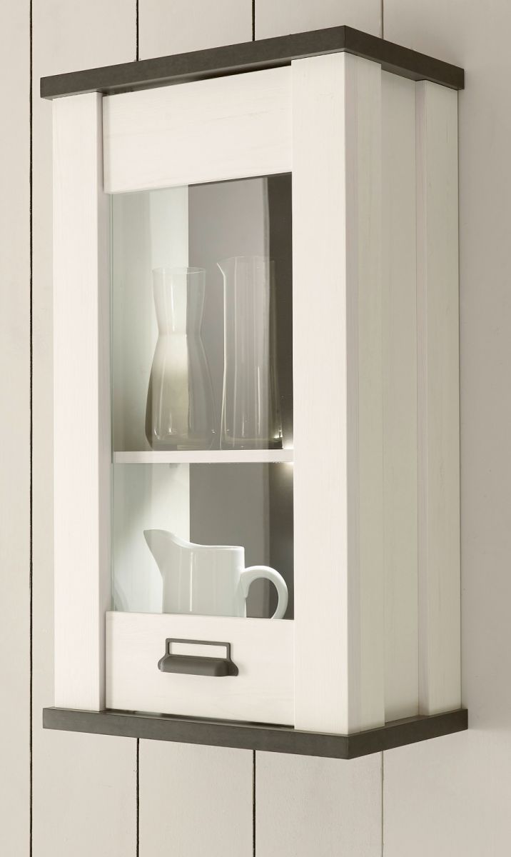 Küche Hängeschrank Stove in weiß Pinie und anthrazit Landhaus 50 x 90 cm