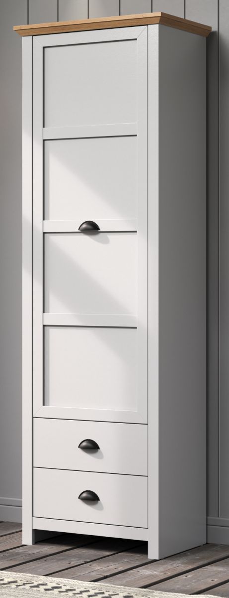 Garderobenschrank Landside in grau und Eiche Schuhschrank 65 x 201 cm