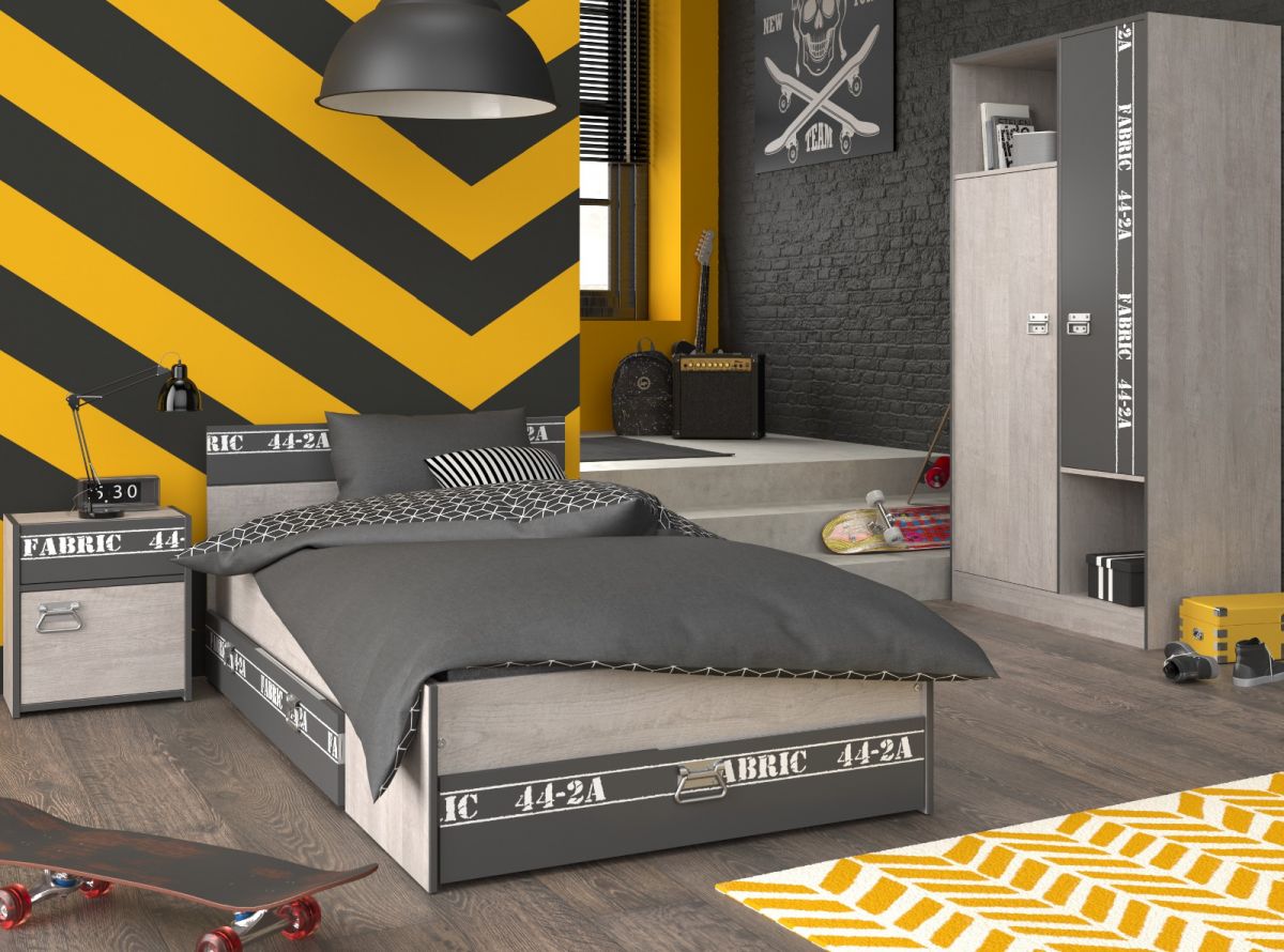 Parisot Kinderzimmer Fabric in Esche grau Jugendzimmer Set 3-tlg.