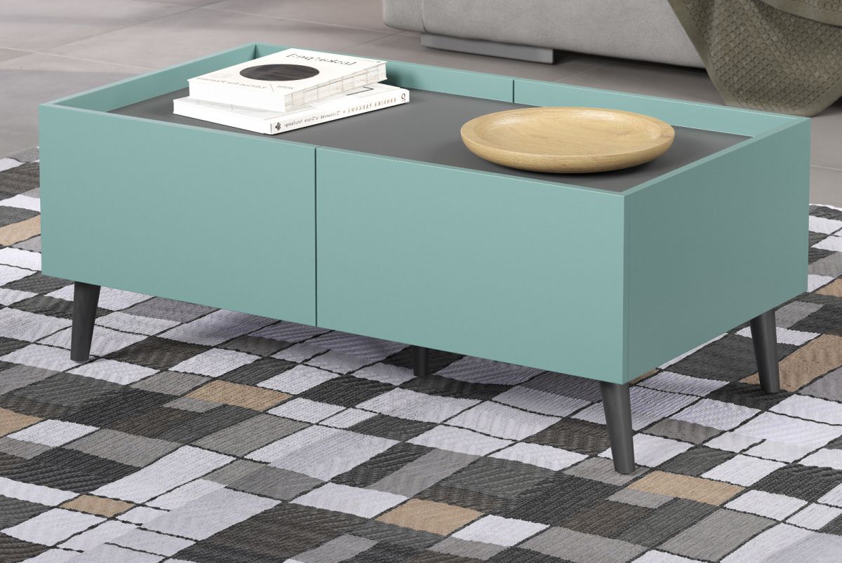 Couchtisch Melton in dusk blue und grau 110 cm