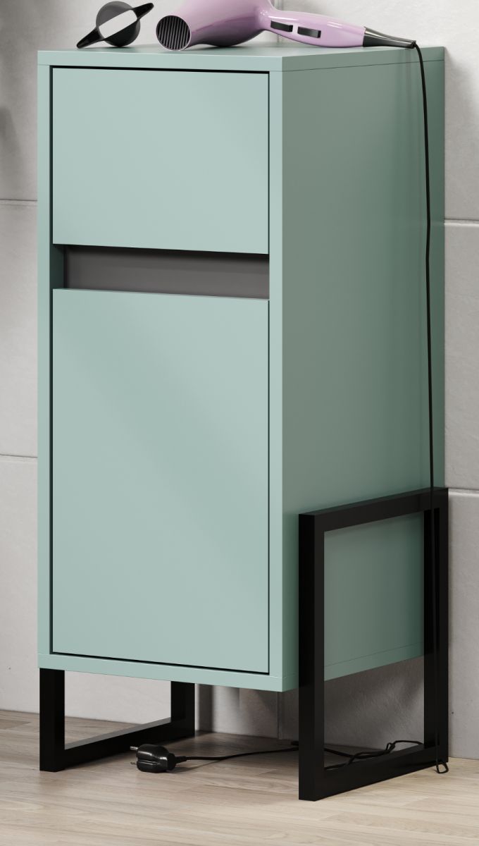 Badezimmer Kommode Matix in dusk blue und grau 36 x 80 cm