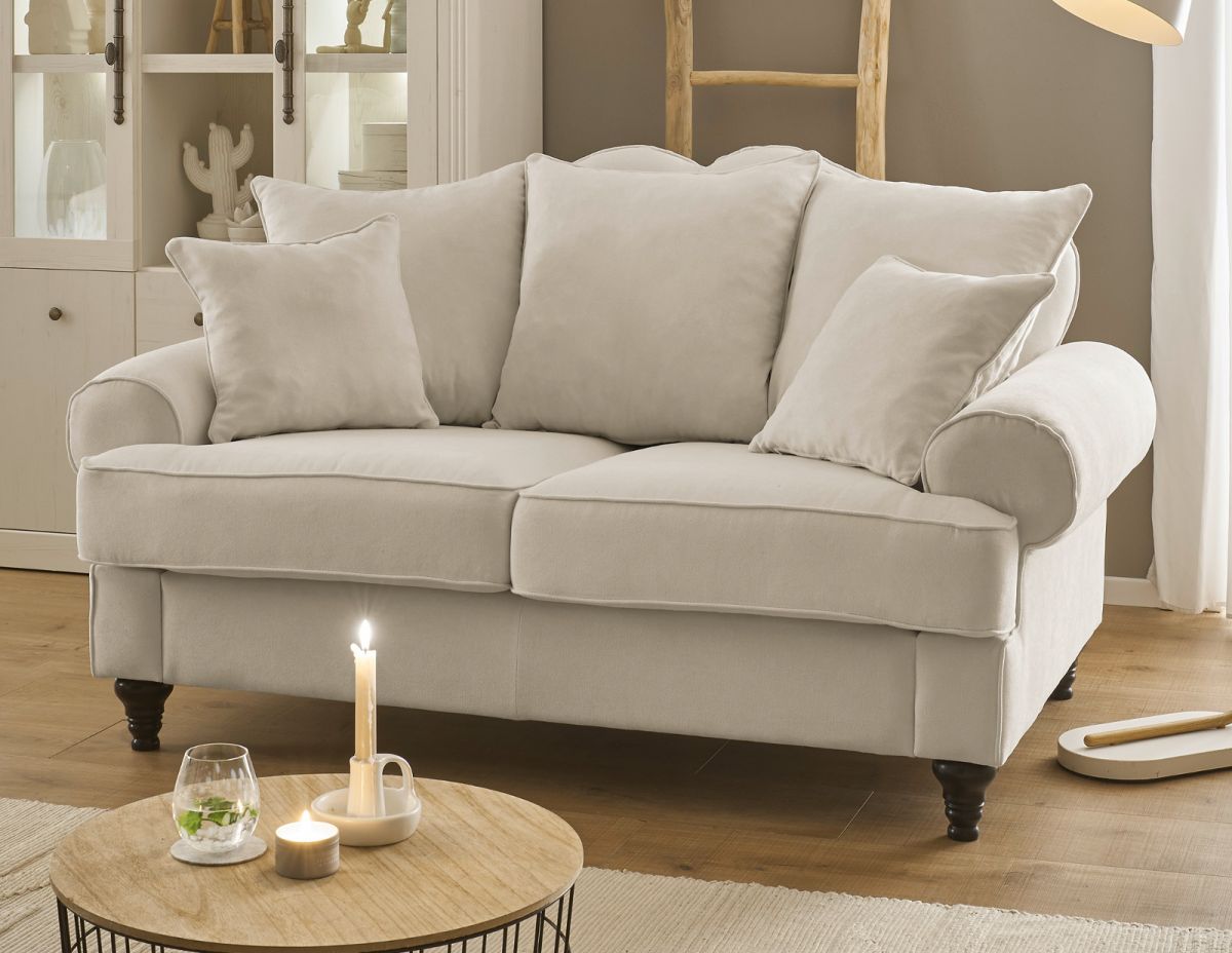 Sofa 2-Sitzer Adelina in beige 170 cm