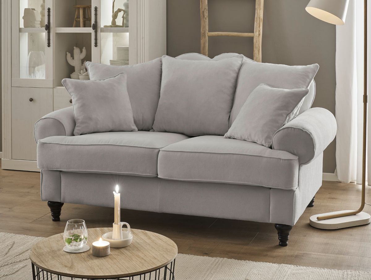 Sofa 2-Sitzer Adelina in grau 170 cm