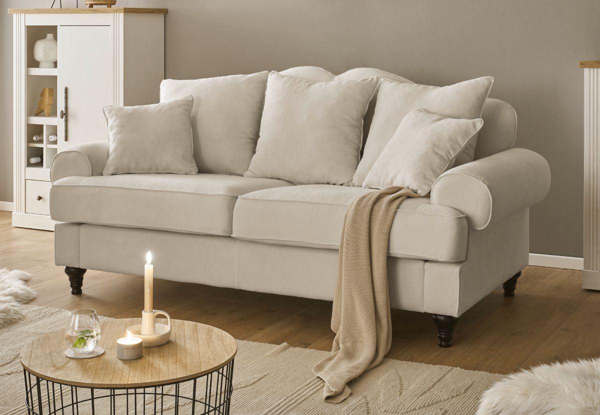 Sofa 3-Sitzer Adelina in beige 200 cm
