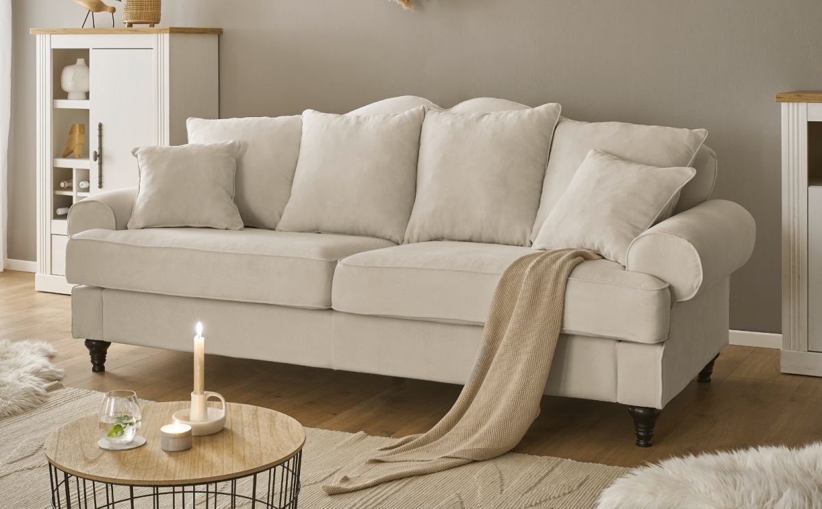 Sofa 3,5-Sitzer Adelina in beige 230 cm