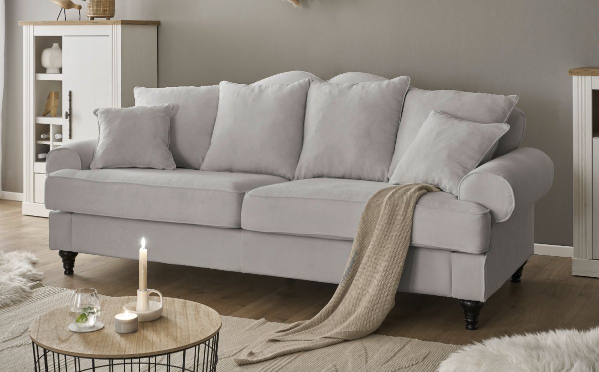 Sofa 3,5-Sitzer Adelina in grau 230 cm