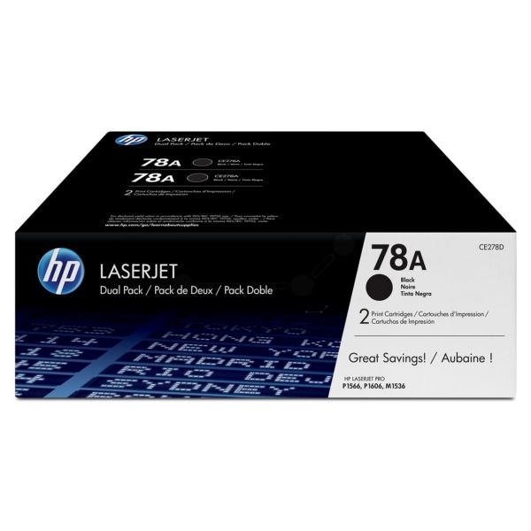 HP CE278AD Toner schwarz Doppelpack