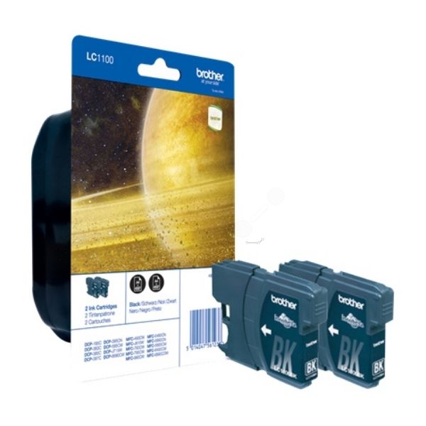 Brother LC-1100BKBP2DR Original Tintenpatrone schwarz Doppelpack Blister Acustic Magnetic
