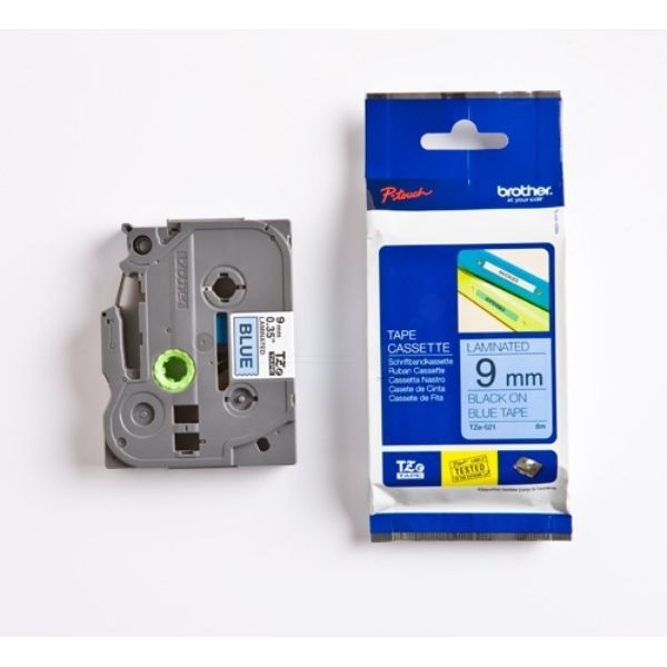 Brother TZE-521 Original P-Touch schwarz auf blau Laminat