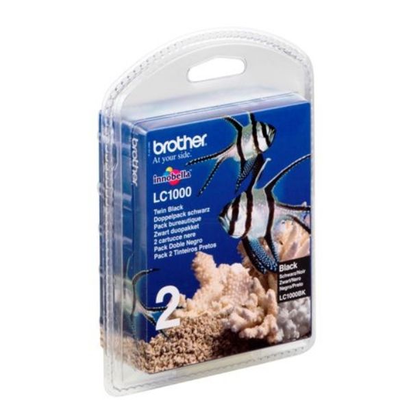 Brother LC-1000BKBP2DR Original Tintenpatrone schwarz Doppelpack Blister Acustic Magnetic