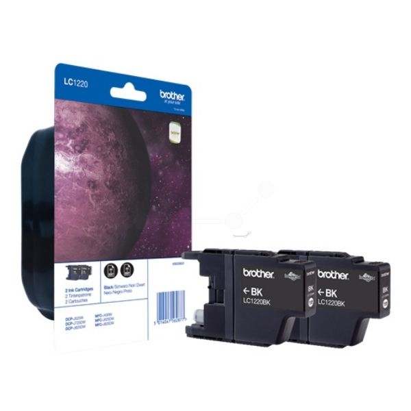 Brother LC-1220BKBP2DR Original Tintenpatrone schwarz Doppelpack