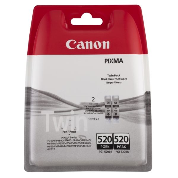 Canon PGI-520PGBK Original Tintenpatrone schwarz pigmentiert Doppelpack