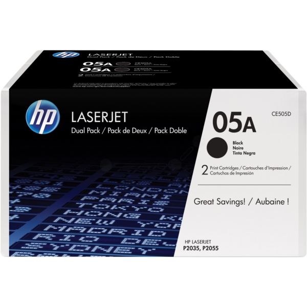 HP CE505D Toner schwarz Doppelpack