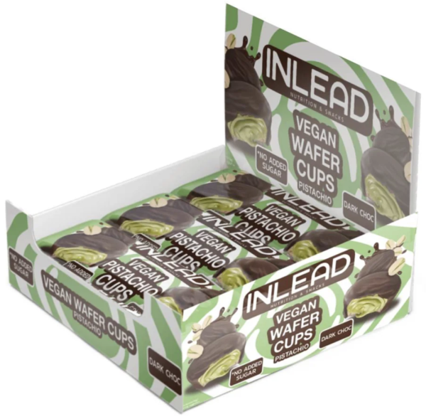 Wafer Cups Pistachio Vegan (15x50g), Inlead Nutrition