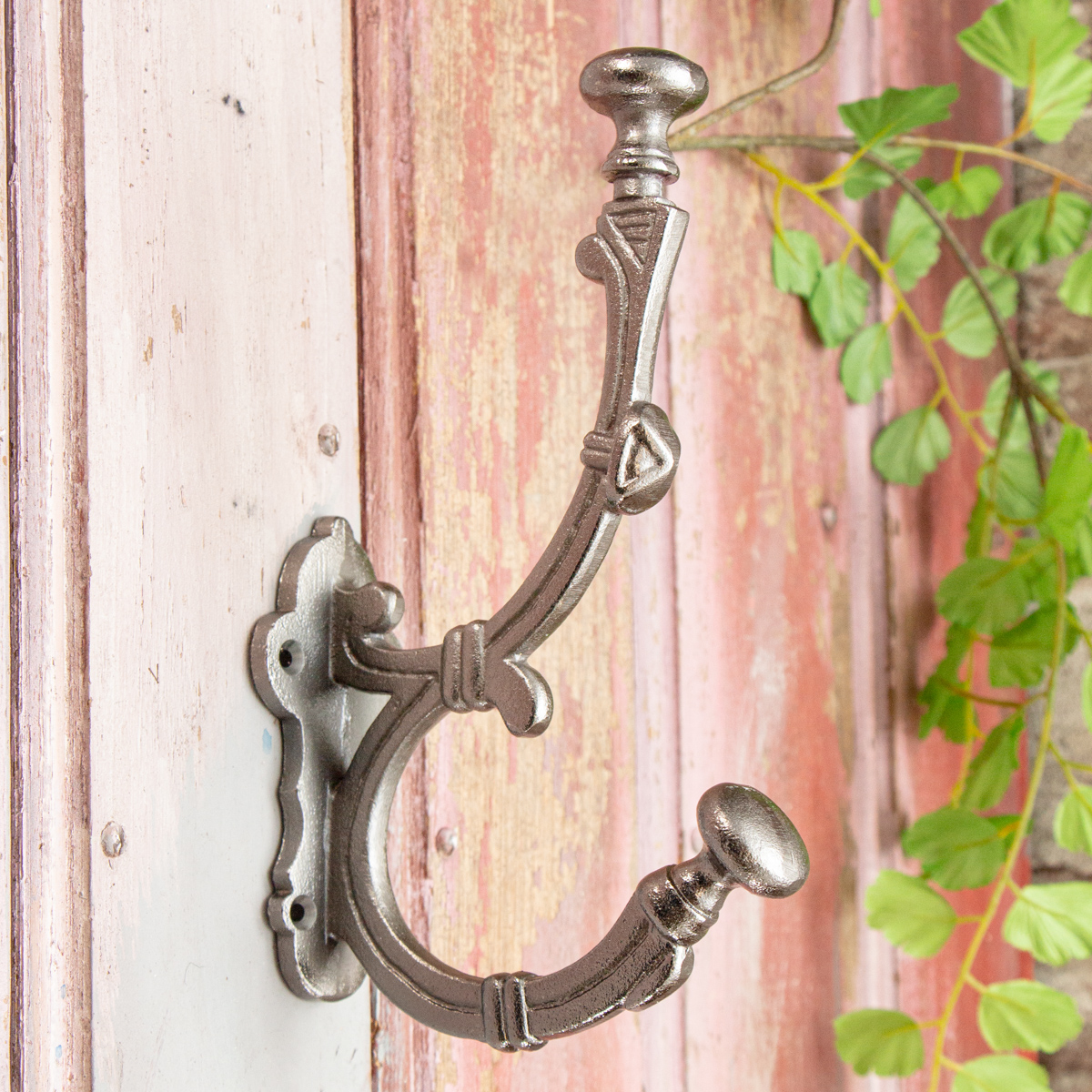 Kleiderhaken, Groß, verziert | Eisen, Grau(Vibrate) | H 22,5 x B 5,2 cm