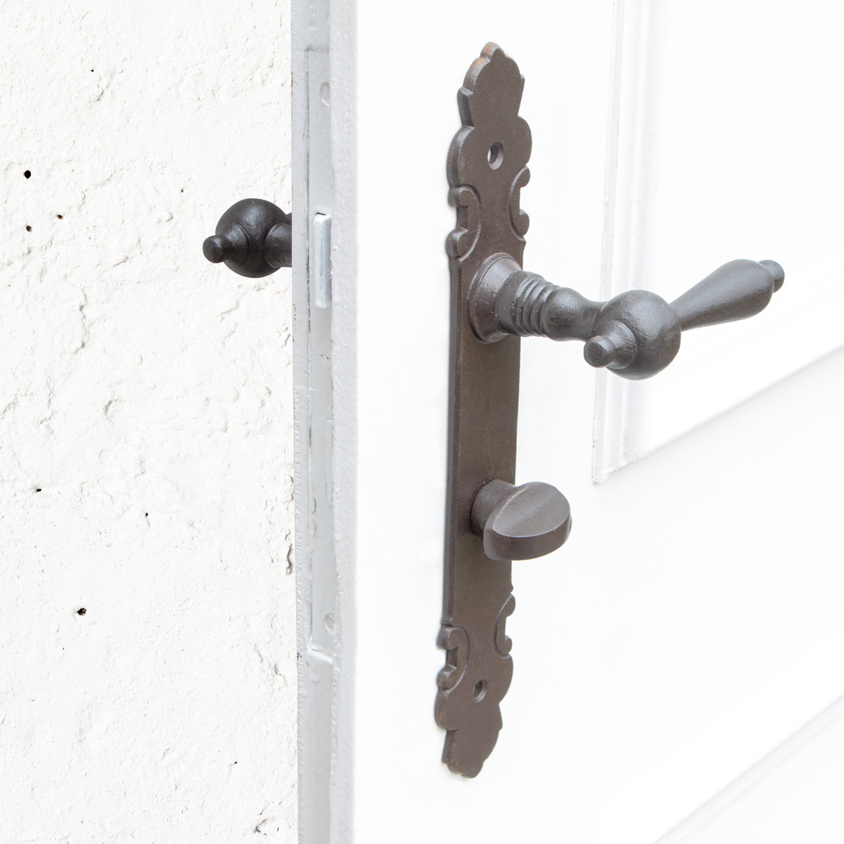 Drückergarnitur für WC Tür | Eisen braun