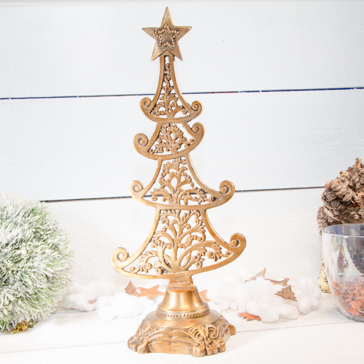 Tannenbaum, Weihnachtsbaum, Weihnachten |Messing, Gold| H51,0xB22,0cm