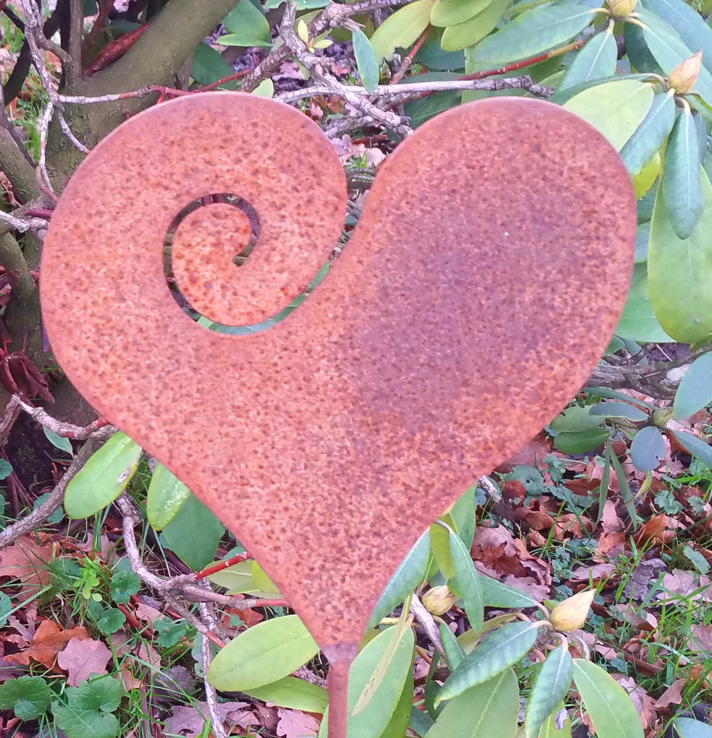 Herz klein Blumentopf Stecker, Beet Garten Deko, Edelrost Hochzeitsgeschenk Herz