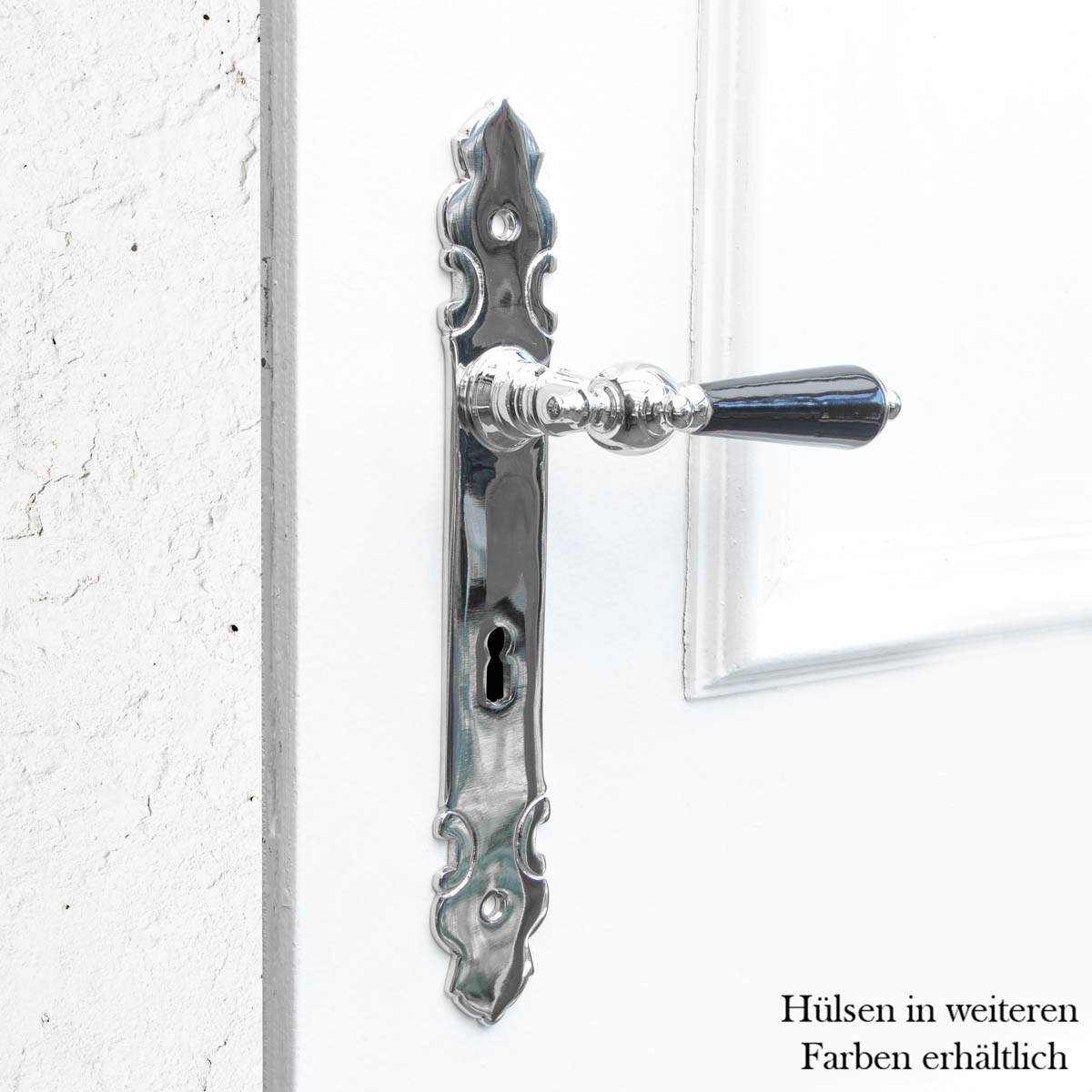 Drückergarnitur für Zimmertüren-Porzellan Griffe |BB72| Nickel glanz