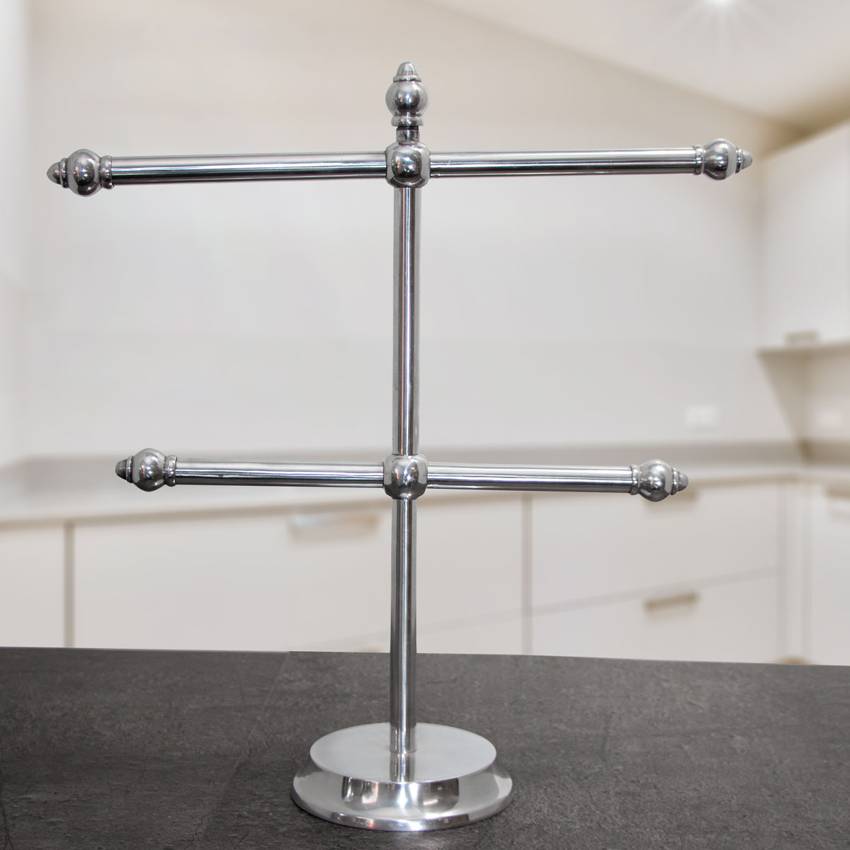 Brezelstange, Aluminium, Groß, glänzend, Auslage