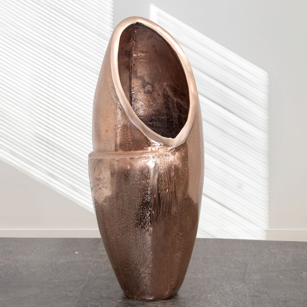 Aluminium Vase, Kupferfarbend, XXL, Amphore, Vase, Dekoration