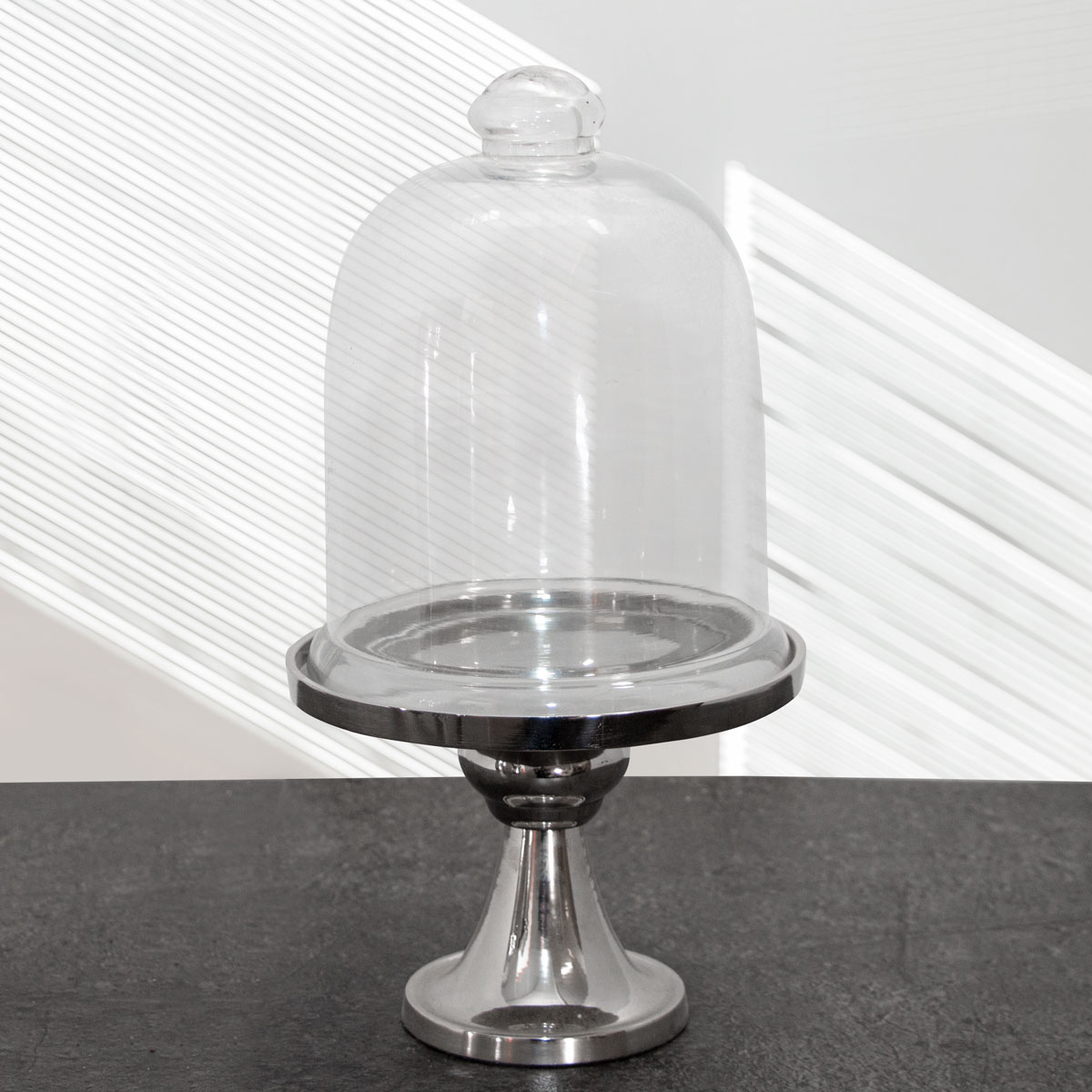 Käseglocke, Aluminium, Glas, Dose, Dekoration