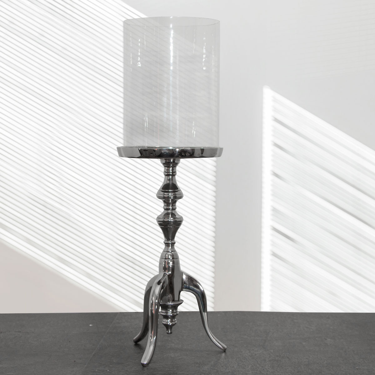 Windlicht, Glas, Alu, Sockel, XL