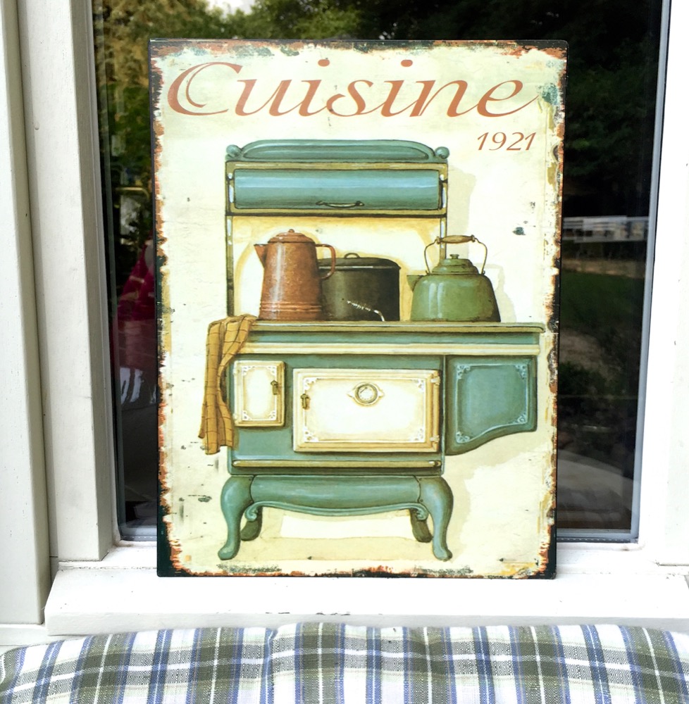 Blechschild wie Emaille, Küche Dekoration, Nostalgie Schilder alter Küchenofen