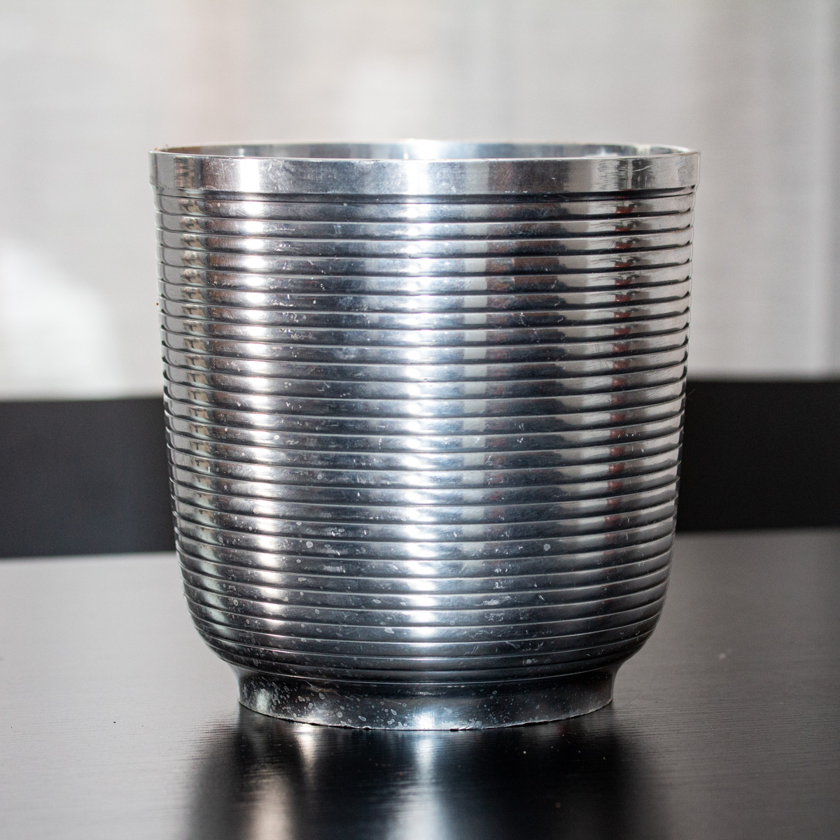 Aluminium Vase, Wickel-Optik, Vase, Deko-Flasche, Dekoration