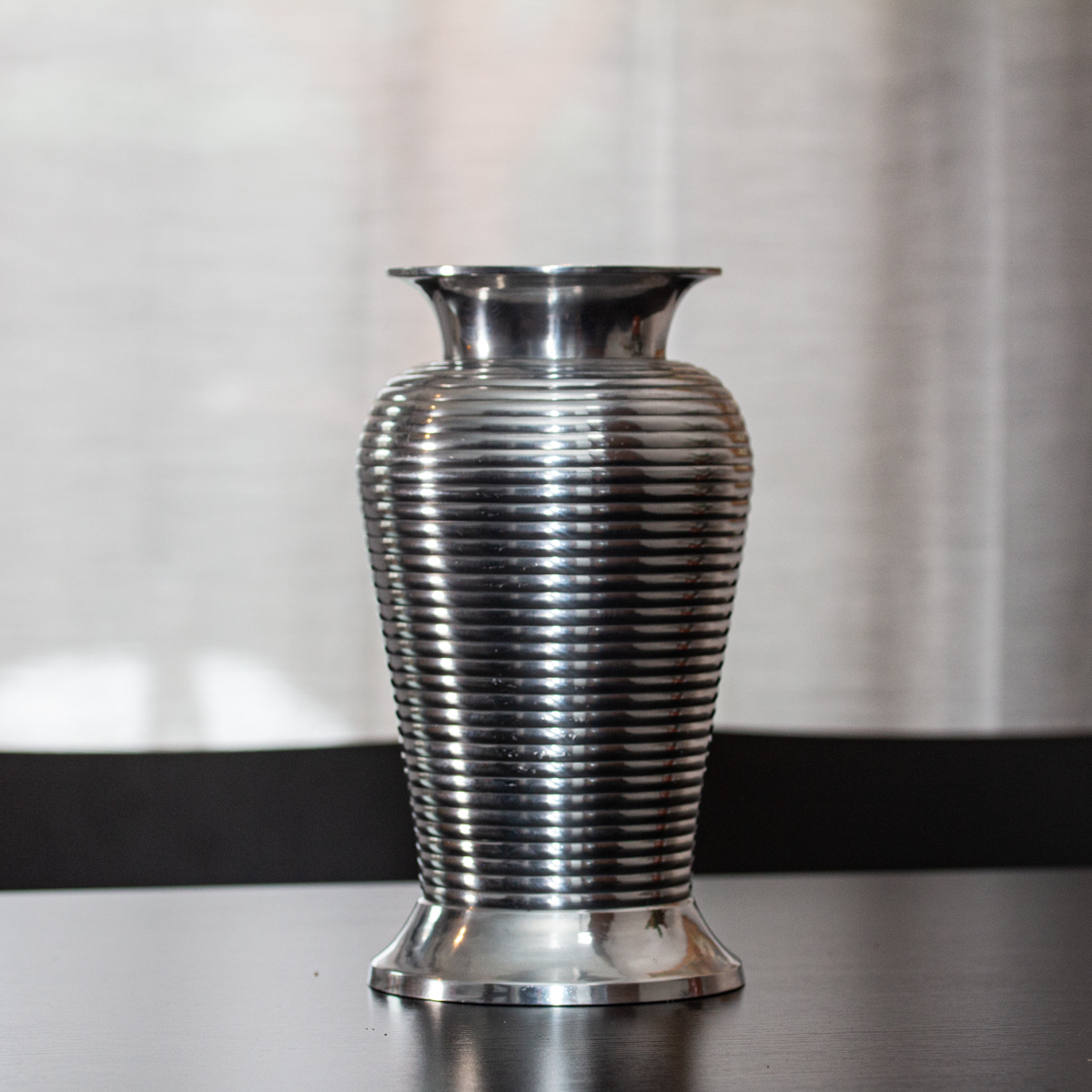 Aluminium Vase, Amphore, Wickel-Optik, Vase, Deko-Flasche, Dekoration