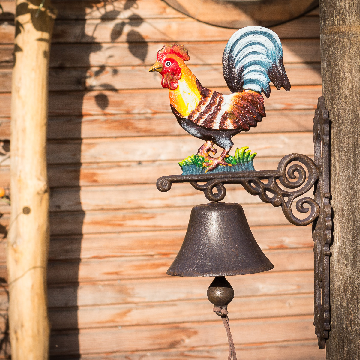Glocke für Landhaus und Hof, Türglocke mit Hahn, Gartenglocke mit schönem Klang